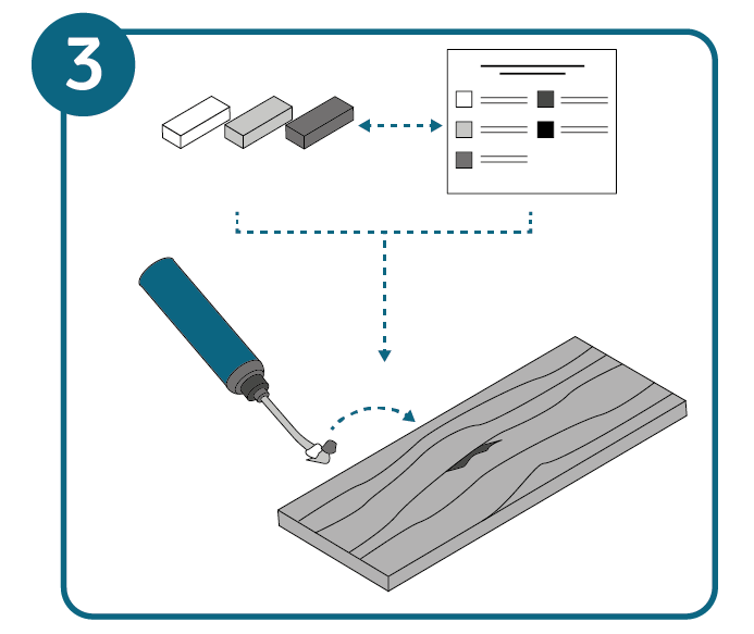 PVC-vloer repareren, stap 3: kleur mengen