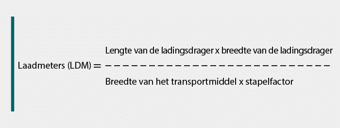 Formule voor het berekenen van laadmeters, inclusief stapelfactor